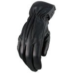 Z1R Reaper II Men's Black Goatskin Leather Motorcycle Gloves with elastic wrist and hook-and-loop closure for secure fit