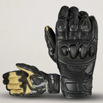 Rear view of Cortech Sector Pro ST glove in black with TPU top knuckle protector, perforated backhand, and Kevlar stitching