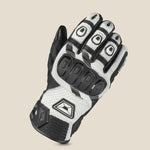Cortech Women’s Manix ST Leather Motorcycle Gloves in White and Black with Perforated Goat Leather Design