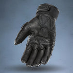 Protective Joe Rocket Grand National gloves – black leather motorcycle gloves with reinforced safety armor"