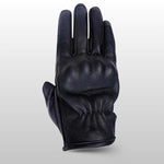 Women's black leather motorcycle riding glove with hard knuckle armor – MG-VL474 back view