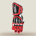 RST TracTech Evo 4 CE Gloves in Red/White Color with black knuckles back view