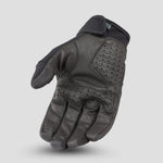 Icon Stormhawk CE black motorcycle gloves, left hand, perforated leather for airflow and reinforced knuckles, ideal for street riding and protection