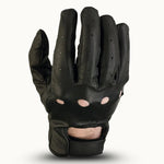Z1R 243 men’s perforated leather motorcycle gloves with open knuckle design and Velcro wrist closure shop online at MG store