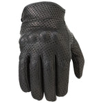 Women's Z1R 270 black perforated goatskin leather motorcycle gloves featuring knuckle and palm padding.