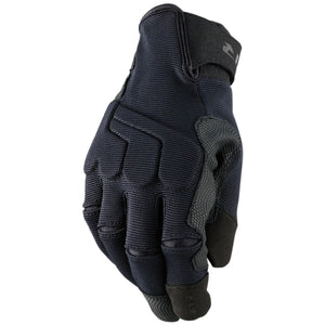 Black Z1R Mill D3O Motorcycle Gloves with knuckle protection and touchscreen compatible fingers