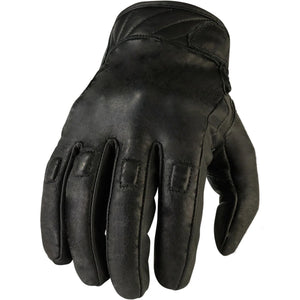 Black Z1R 270 men's leather motorcycle gloves with knuckle protection