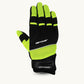 Airflow II motorcycle gloves with neon yellow mesh and reinforced black leather palm for ventilation and grip.