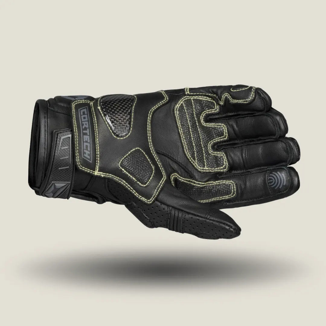 Arctiva Meridian Men’s Waterproof Snow Gloves in Full Black — Front view showing padded protective lines, reinforced knuckle design, and insulated snow riding protection