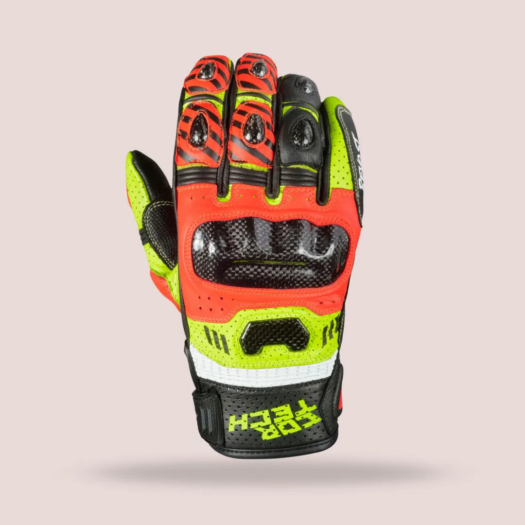 Arctiva Meridian Men’s Snow Gloves in Hi-Viz Yellow/Black/Red — Heat-pack pocket and visibility-enhanced Scotchlite reflective paneling With Knuckles
