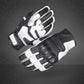 Cortech Bully 2.0 leather motorcycle gloves in black and white, featuring reinforced knuckles and classic short cuff design.