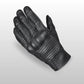Front view of black Cortech Bully 2.0 short cuff motorcycle glove, emphasizing sleek design and durable leather.
