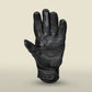 Palm view of black Cortech Bully 2.0 motorcycle glove, showcasing reinforced palm and touchscreen compatible fingertips.