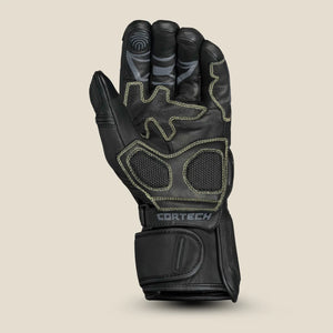 Cortech Scarab 2.2 winter motorcycle riding gloves black leather with reinforced palm and knuckle protection – premium cold weather biker gloves