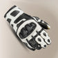 Back view of black/white Sector Pro ST glove featuring TPR protectors on fingers, Superfabric overlays, and perforated leather ventilation.