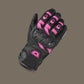 Cortech Women’s Manix ST Leather Motorcycle Gloves in Black and Pink with Touchscreen Fingertips highlight knuckles