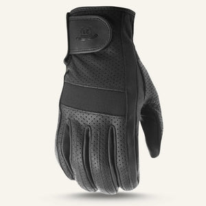 Highway 21 Jab Perforated Touch Screen Black Leather Motorcycle Gloves