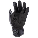Tourmaster Storm Chaser waterproof motorcycle gloves, black and grey, front view with touchscreen compatible fingers.