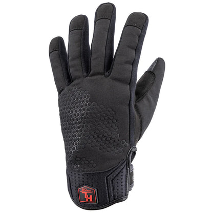Tourmaster Storm Chaser men's black gloves, back view showing secure hook and loop cuff closure.