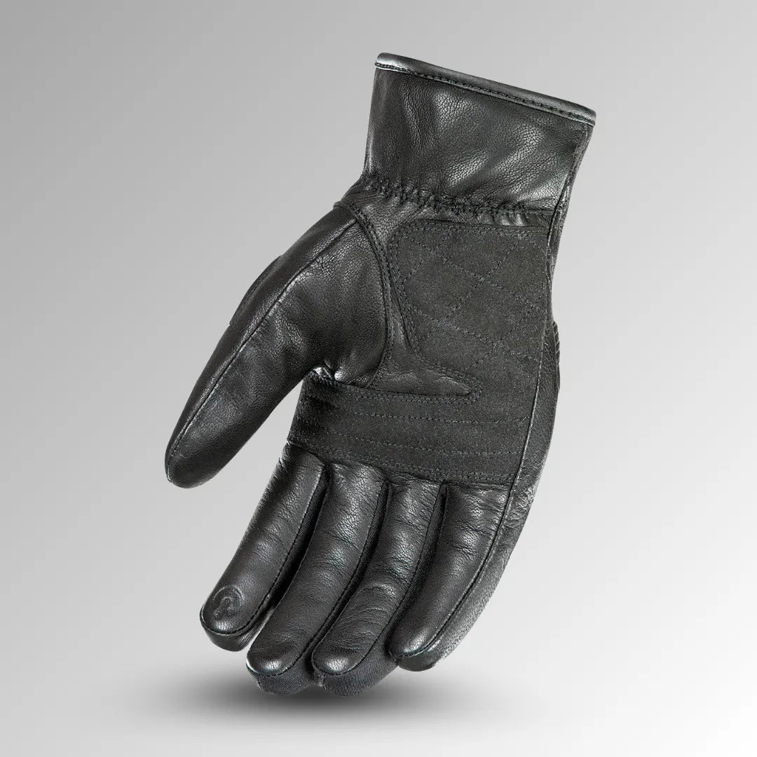 Joe Rocket Diamondback leather motorcycle gloves for men – durable black palm view with reinforced grip