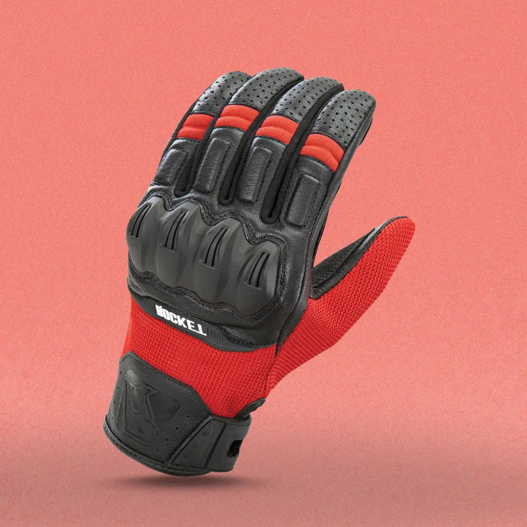 Red Joe Rocket Phoenix 5.1 Motorcycle Riding Gloves with Breathable Mesh and Armor 