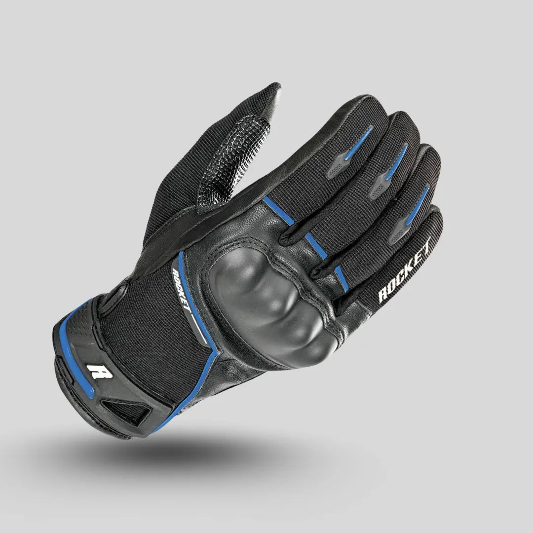 Joe Rocket Super Moto Motorcycle Gloves - Durable Black and Blue Motorcycle Gear