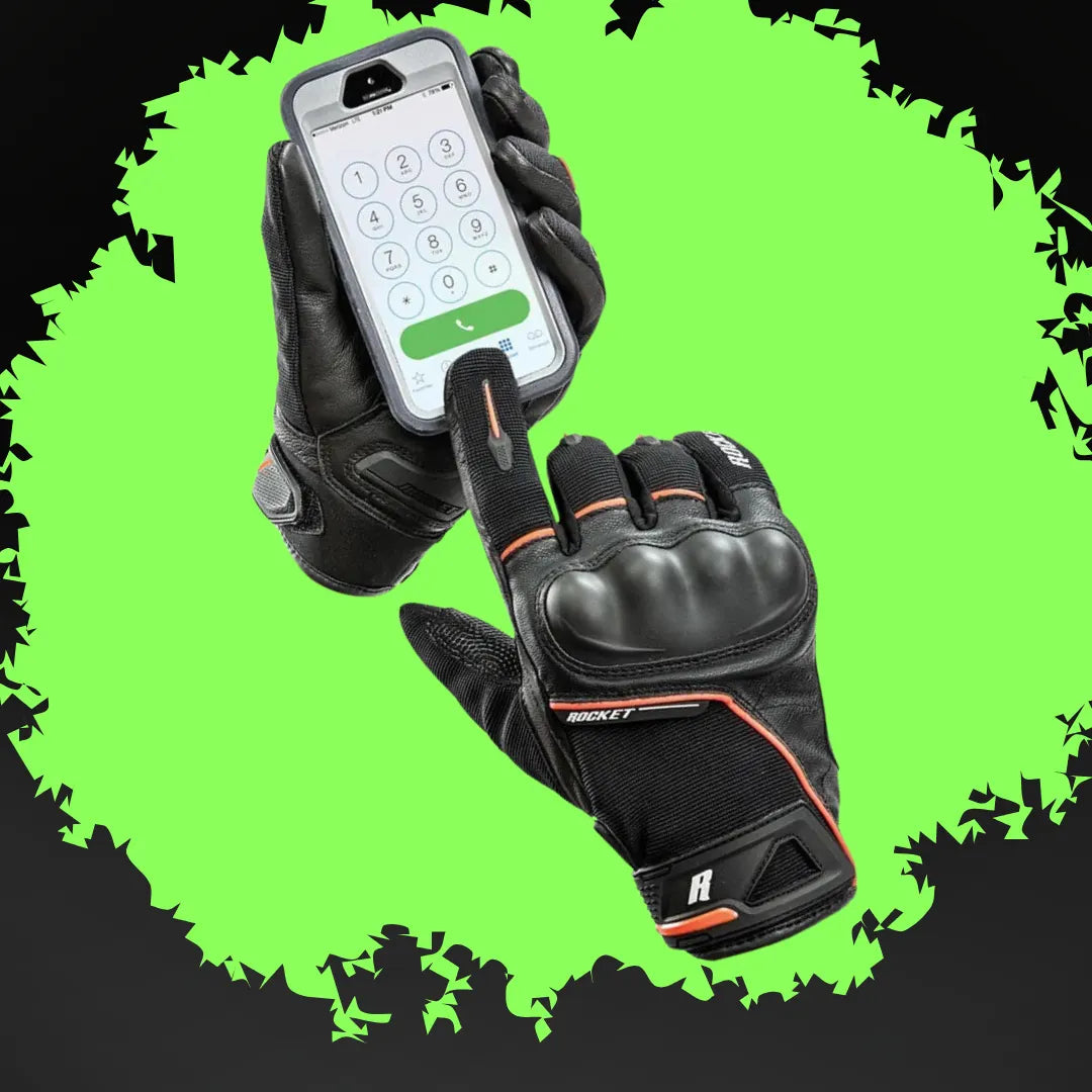 Joe Rocket Super Moto Motorcycle Gloves - Touchscreen Compatible for Easy Phone Use