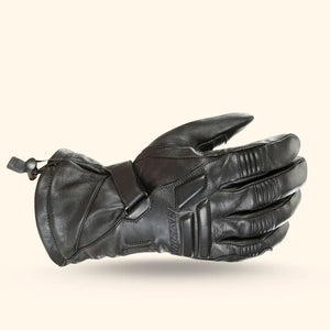 Joe Rocket Wind Chill leather motorcycle gloves for men – black winter riding gloves with full protection