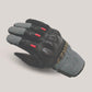 Joe Rocket Seeker gloves in black and gray mesh with red knuckle protectors – angled side view
