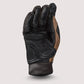 LS2 Rust men’s motorcycle gloves in perforated goatskin leather – front view with knuckle padding and vintage style