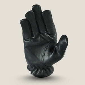 Women’s summer black cowhide leather motorcycle glove  GL2083 – angled Palm view