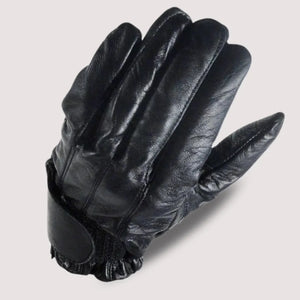 MG GL2091 Men black Gel Palm Leather driving gloves