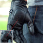 MG GL2091 Men black Gel Palm Leather driving gloves