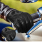 MG Leather Premium Leather Motorcycle Glove, Riding Gloves with Reflective Skull Design, Gel Palm & Touchscreen Capability