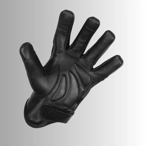 MG Leather Premium Leather Motorcycle Glove, Riding Gloves with Reflective Skull Design, Gel Palm & Touchscreen Capability