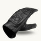 MG Leather Premium Leather Motorcycle Glove, Riding Gloves with Reflective Skull Design, Gel Palm & Touchscreen Capability