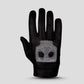 MG Leather Premium Leather Motorcycle Glove, Riding Gloves with Reflective Skull Design, Gel Palm & Touchscreen Capability