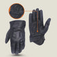 MG Mens Black Gel Palm Riding Leather Gloves