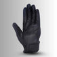 front view of women’s black leather armored riding glove with touchscreen compatibility – MG-VL474