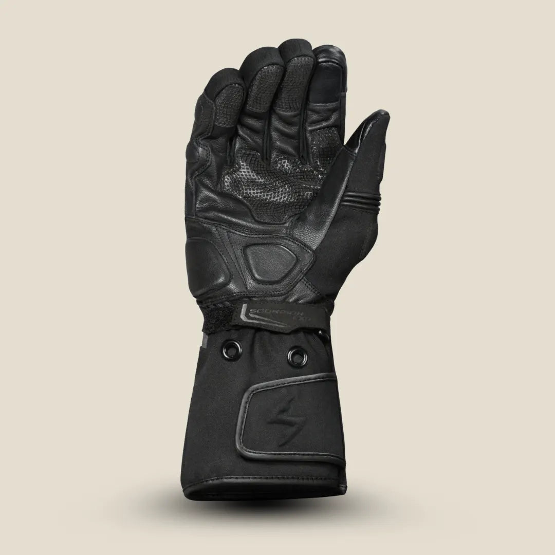 Scorpion EXO Tempest II Cold Weather Motorcycle Gloves - full view, black, waterproof, insulated Thinsulate, durable leather palm, reinforced knuckles, ideal for winter riding