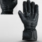 Rst Men's S1 CE Waterproof Sleek black leather motorcycle glove with reinforced knuckles and wrist strap, featuring the RST logo, exuding durability and style in a premium design. Palm Padding lining