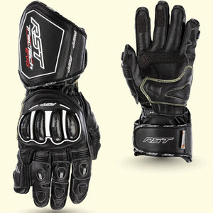 RST TracTech Evo 4 CE Gloves Carbon Knuckle Protector black color front back view with padding stuff