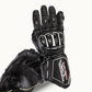 RST TracTech Evo 4 CE Gloves in Black Color front back view with palm padding stuff for comfort and back knuckles safety for riders