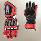 RST TracTech Evo 4 CE Gloves in Red Color with black knuckles and black palm padding front black view