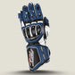 RST TracTech Evo 4 CE Gloves in Blue Color back view with black knuckles combination of blue white and balck 