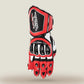 RST TracTech Evo 4 CE Gloves in Red/White Color with black knuckles back view 