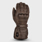 Brown Highway 21 Radiant Heated Motorcycle Glove, featuring a textured leather appearance, knuckle protection, adjustable wrist strap, and power controls for heating elements