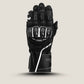 RST Men’s S1 CE Leather Motorcycle Gloves in white and black – palm view with grip padding and knuckles