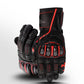 RST Men’s S1 CE Leather Motorcycle Gloves in red and black – side angle showing reinforced stitching With Knuckles