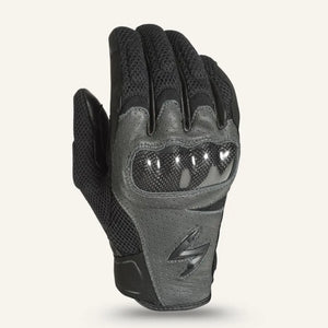 Scorpion EXO Vortex Air men’s gray & Black motorcycle glove with carbon fiber knuckle protector and perforated goatskin mesh design